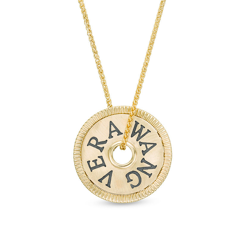 Main Image 2 of Vera Wang Love Collection 15.0mm "LOVE" Token Pendant in 10K Gold - 19"