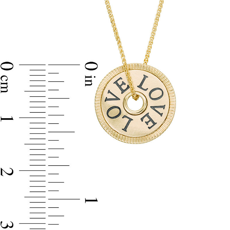 Main Image 4 of Vera Wang Love Collection 15.0mm "LOVE" Token Pendant in 10K Gold - 19"
