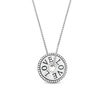 Thumbnail Image 1 of Vera Wang Love Collection 1/10 CT. T.W. Diamond 15.0mm "LOVE" Token Pendant in Sterling Silver - 19"