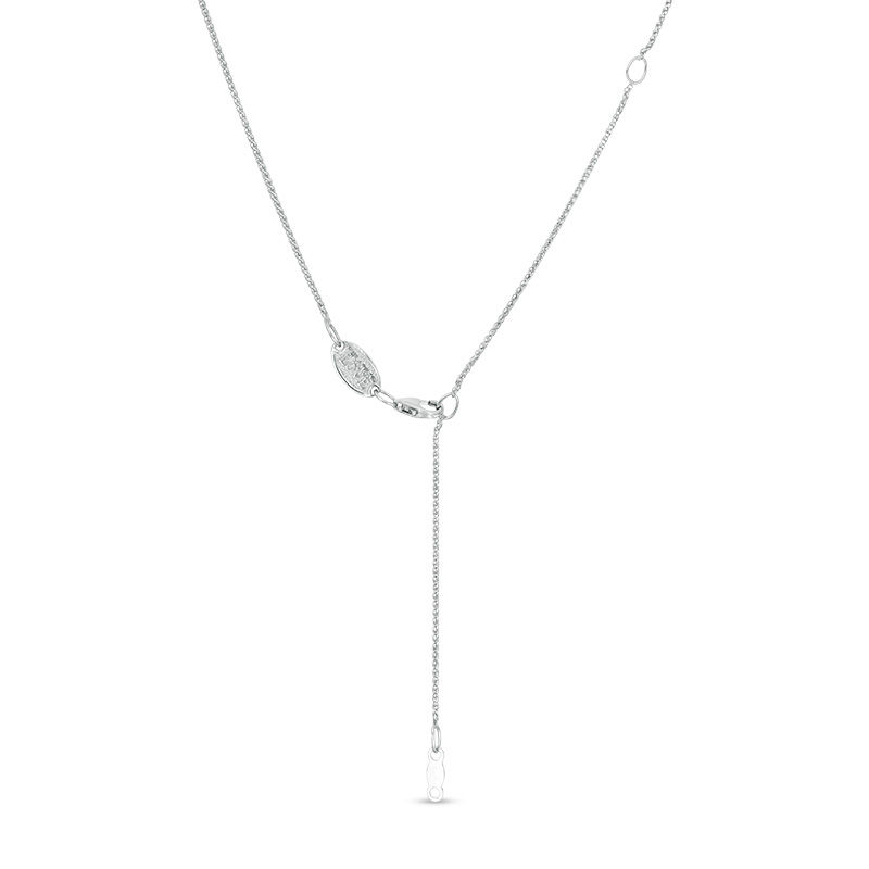 Main Image 3 of Vera Wang Love Collection 1/10 CT. T.W. Diamond 15.0mm "LOVE" Token Pendant in Sterling Silver - 19"