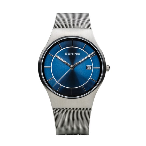 Men's Bering Classic Mesh Watch with Blue Dial (Model: 11938-003) Men's Bering Classic Mesh Watch with Blue Dial (Model: 11938-003)
