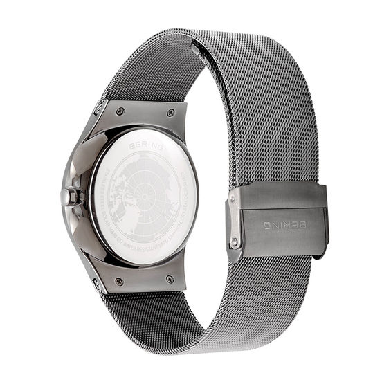 Men's Bering Slim Solar Mesh Watch with Grey Dial (Model: 14640-077) Men's Bering Slim Solar Mesh Watch with Grey Dial (Model: 14640-077)