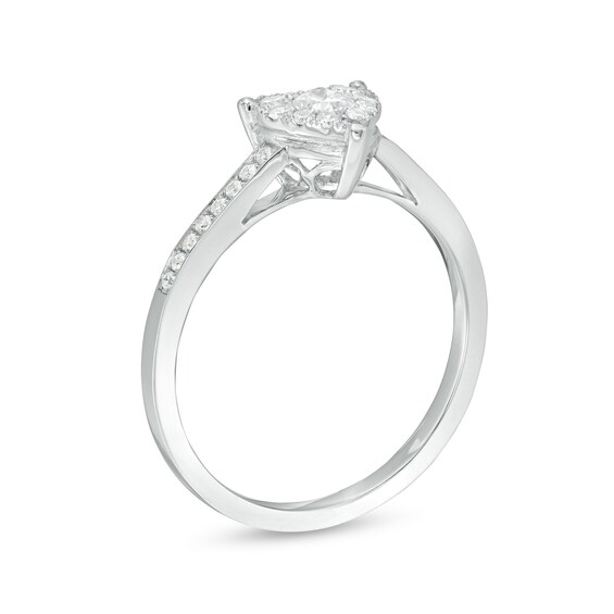 1/3 C. T.w. Diamond Heart-Shape Frame Engagement Ring in 14K White Gold