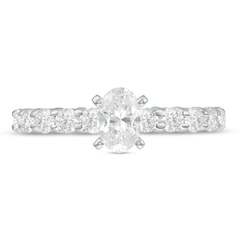 Main Image 4 of 1 CT. T.W. Oval Diamond Engagement Ring in 14K White Gold