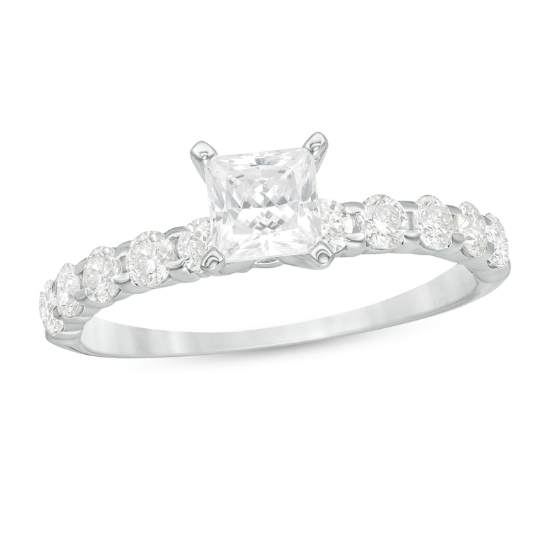 Main Image 1 of 1 CT. T.W. Princess-Cut Diamond High Profile Engagement Ring in 14K White Gold