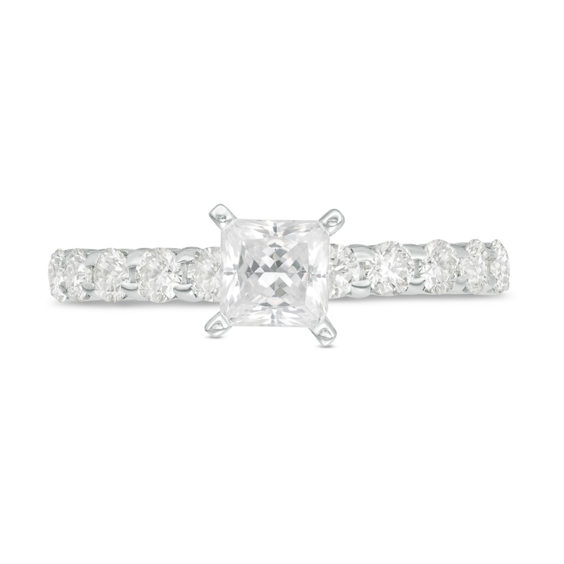 Main Image 4 of 1 CT. T.W. Princess-Cut Diamond High Profile Engagement Ring in 14K White Gold