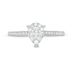 Thumbnail Image 2 of 3/8 CT. T.W. Diamond Teardrop-Shape Frame Engagement Ring in 14K White Gold