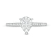 Thumbnail Image 3 of 3/8 CT. T.W. Diamond Teardrop-Shape Frame Engagement Ring in 14K White Gold