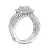 Thumbnail Image 2 of 1-1/4 CT. T.W. Quad Princess-Cut Diamond Double Cushion Frame Multi-Row Bridal Set in 14K White Gold