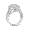 Thumbnail Image 2 of 2 CT. T.W. Composite Diamond Oval Frame Multi-Row Engagement Ring in 14K White Gold