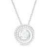 Thumbnail Image 0 of 5.0mm Lab-Created White Sapphire Swirl Pendant in Sterling Silver