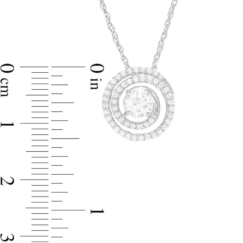 Main Image 3 of 5.0mm Lab-Created White Sapphire Swirl Pendant in Sterling Silver