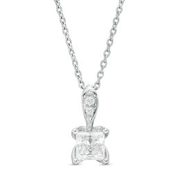 Love's Destiny by Zales 5/8 CT. T.W. Certified Princess-Cut Diamond Pendant in 14K White Gold (I/I2)