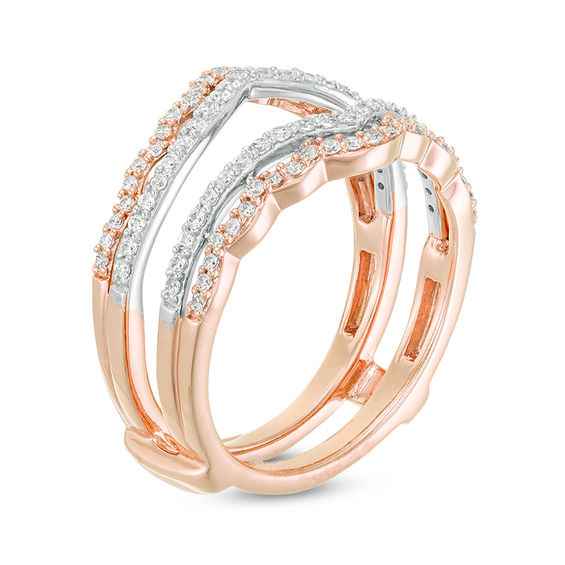 1/2 CT. T.w. Diamond Scallop Solitaire Enhancer in 14K Two-Tone Gold