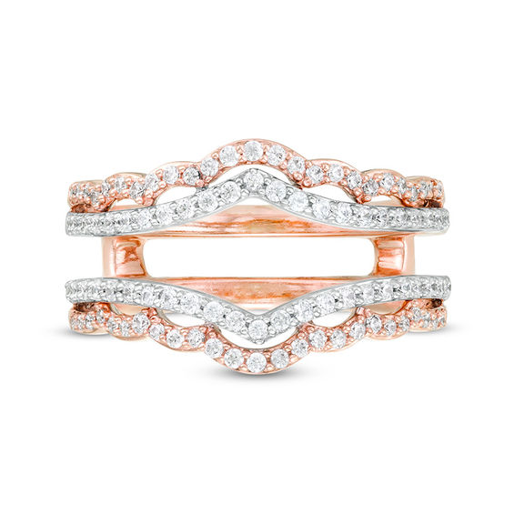 1/2 CT. T.w. Diamond Scallop Solitaire Enhancer in 14K Two-Tone Gold