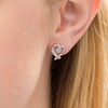 Thumbnail Image 2 of 1/10 CT. T.W. Diamond Tilted Ribbon Heart Stud Earrings in Sterling Silver