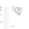 Thumbnail Image 3 of 1/10 CT. T.W. Diamond Tilted Ribbon Heart Stud Earrings in Sterling Silver