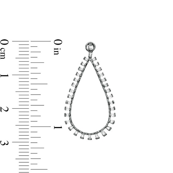 3/8 CT. T.W. Diamond Teardrop Earrings in 10K White Gold with Black Rhodium 3/8 CT. T.W. Diamond Teardrop Earrings in 10K White Gold with Black Rhodium