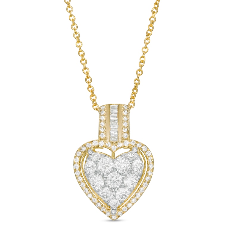 Main Image 1 of 5/8 CT. T.W. Composite Diamond Heart Pendant in 10K Gold