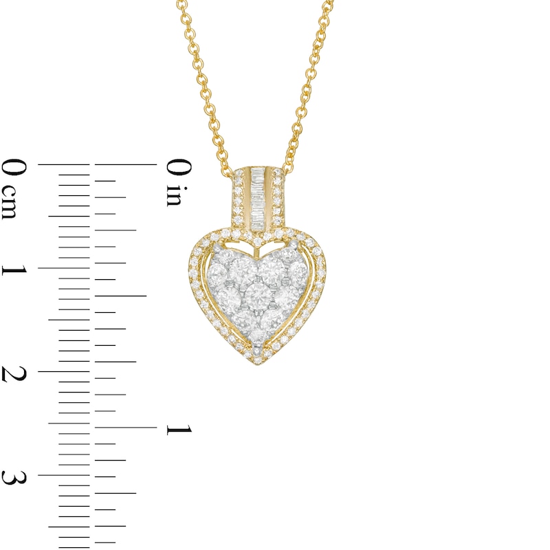 Main Image 3 of 5/8 CT. T.W. Composite Diamond Heart Pendant in 10K Gold