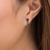 Thumbnail Image 2 of 1 CT. T.W. Enhanced Black and White Diamond J-Hoop Earrings in 10K White Gold