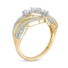 Thumbnail Image 3 of 1/4 CT. T.W. Diamond Three Stone Bypass Ring in 10K Gold