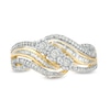 Thumbnail Image 4 of 1/4 CT. T.W. Diamond Three Stone Bypass Ring in 10K Gold