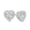 Thumbnail Image 1 of 1/6 CT. T.W. Diamond Heart Stud Earrings in Sterling Silver