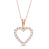 Thumbnail Image 0 of 1/4 CT. T.W. Diamond Heart Outline Drop Pendant in 10K Rose Gold