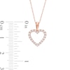 Thumbnail Image 2 of 1/4 CT. T.W. Diamond Heart Outline Drop Pendant in 10K Rose Gold