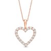 Thumbnail Image 0 of 1/2 CT. T.W. Diamond Heart Outline Pendant in 10K Rose Gold