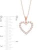 Thumbnail Image 2 of 1/2 CT. T.W. Diamond Heart Outline Pendant in 10K Rose Gold