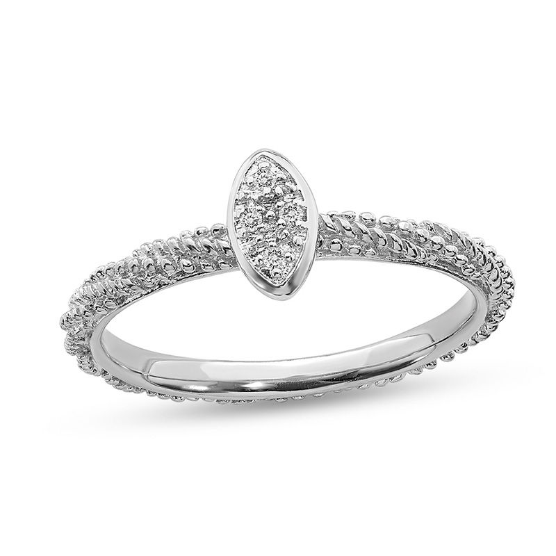 Stackable Expressions™ Diamond Accent Marquise Composite Ring in Sterling Silver
