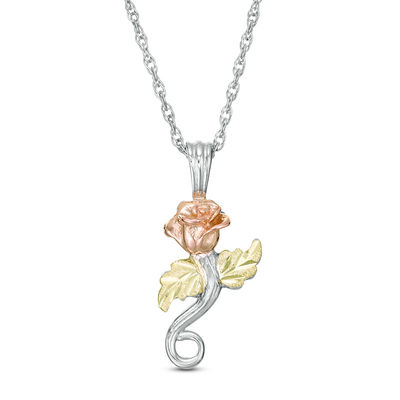 Black Hills Gold Rose Pendant in 