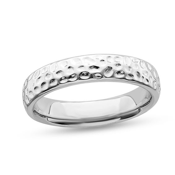 Stackable Expressionsâ¢ 4.5mm Hammered Ring in Sterling Silver