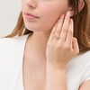 Thumbnail Image 2 of 7.0mm Morganite, Lab-Created White Sapphire and 1/6 CT. T.W. Diamond Frame Floral Bridal Set in 10K Rose Gold