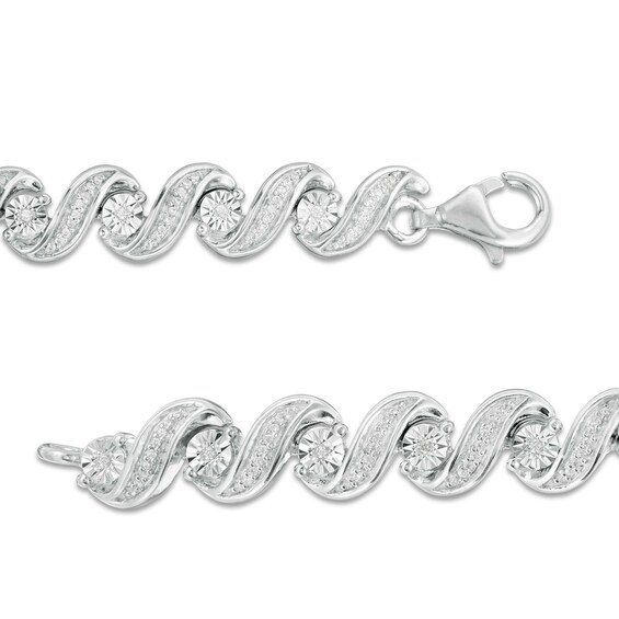 1/2 CT. T.w. Diamond "S" Tennis Bracelet in Sterling Silver - 7.25"