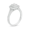 Thumbnail Image 3 of 1/2 CT. T.W. Princess-Cut Quad Diamond Square Frame Vintage-Style Engagement Ring in 10K White Gold