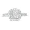 Thumbnail Image 4 of 1/2 CT. T.W. Princess-Cut Quad Diamond Square Frame Vintage-Style Engagement Ring in 10K White Gold