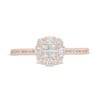 Thumbnail Image 3 of 3/8 CT. T.W. Princess-Cut Quad Diamond Frame Engagement Ring in 10K Rose Gold