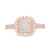 Thumbnail Image 3 of 1/2 CT. T.W. Princess-Cut Quad Diamond Square Frame Vintage-Style Engagement Ring in 10K Rose Gold