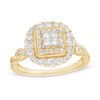 3/4 CT. T.W. Princess-Cut Quad Diamond Double Frame Twist Shank Vintage-Style Engagement Ring in 10K Gold