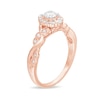 1/2 CT. T.W. Diamond Frame Vintage-Style Twist Shank Engagement Ring in 10K Rose Gold