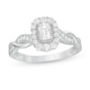 Thumbnail Image 0 of 3/4 CT. T.W. Emerald-Cut Diamond Frame Twist Shank Vintage-Style Engagement Ring in 10K White Gold