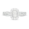 Thumbnail Image 3 of 3/4 CT. T.W. Emerald-Cut Diamond Frame Twist Shank Vintage-Style Engagement Ring in 10K White Gold