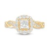 3/4 CT. T.W. Princess-Cut Diamond Frame Twist Shank Vintage-Style Engagement Ring in 10K Gold