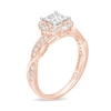3/4 CT. T.W. Princess-Cut Quad Diamond Frame Twist Shank Vintage-Style Engagement Ring in 10K Rose Gold