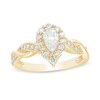3/4 CT. T.W. Pear-Shaped Diamond Frame Twist Shank Engagement Ring in 10K Gold