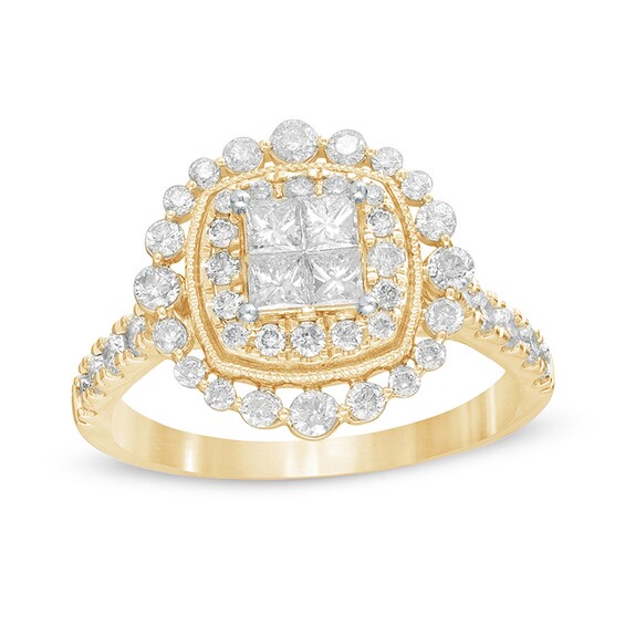 1 CT. T.W. Princess-Cut Quad D