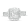 Thumbnail Image 4 of 1 CT. T.W. Princess-Cut Quad Diamond Square Frame Engagement Ring in 14K White Gold